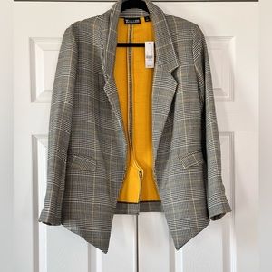 New York & Company Knit Plaid Blazer Size Medium NWT